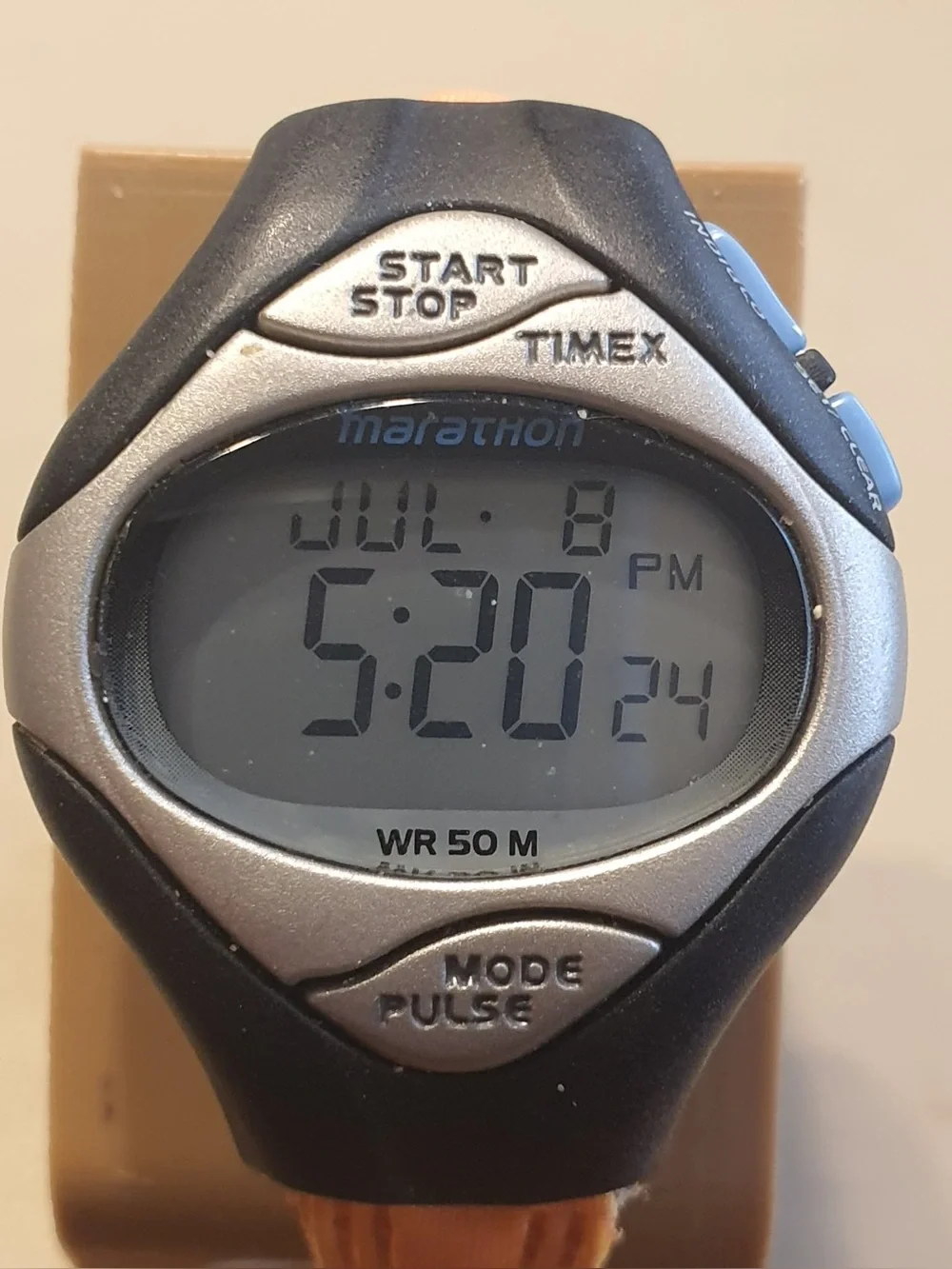 🦋10/$20🦋 Marathon Silver/Black Leather Digital Alarm Chrono Women's Watch